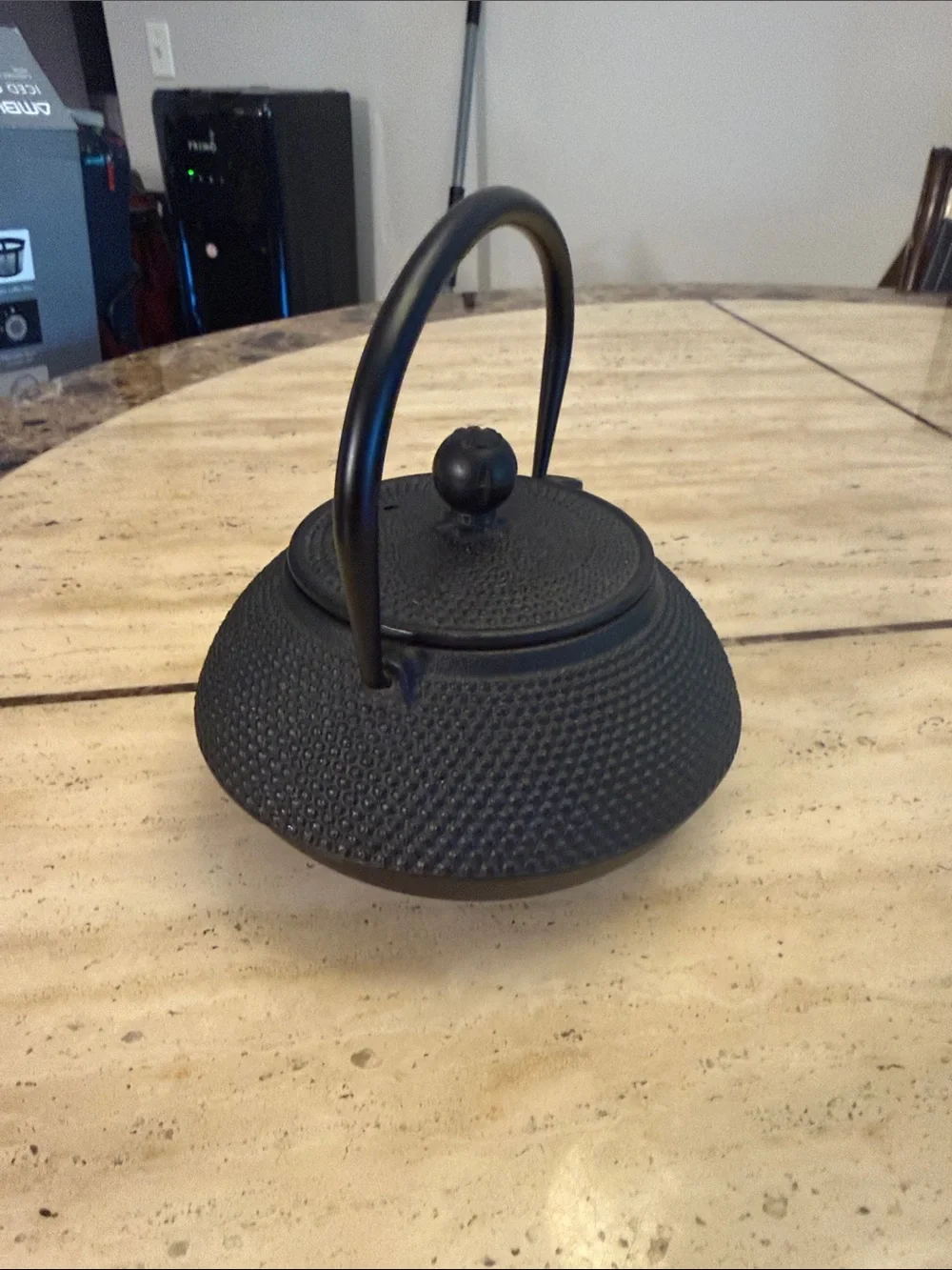 Cast Iron Black Japanese-Style Teapot with Handle